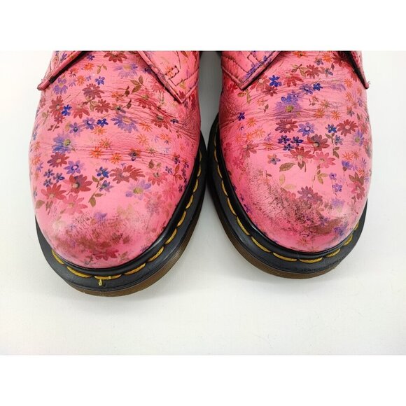 Dr Martens Women's Pascal Hole Floral Flower Pink Ankle Loafers 7US - Picture 11 of 11
